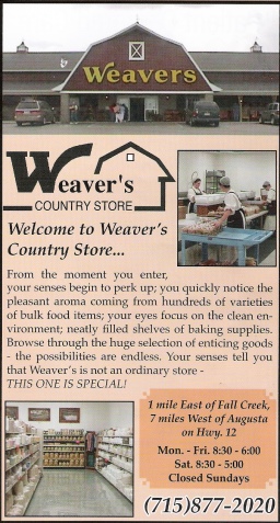 Weavers Country Store in Fall Creek Wisconsin