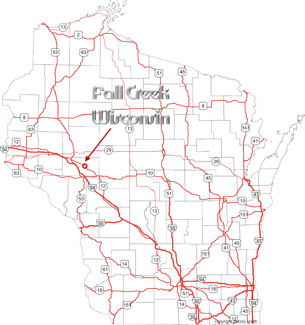 Fall Creek on the Wisconsin map